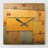 Blechplatten aus Kupfermetall Abstrakt Quadratische Wanduhr (Vorderseite)