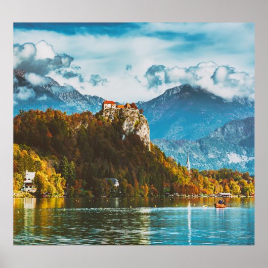Bled Castle: Slowenischer Cliff-Blick. Poster (Vorne)