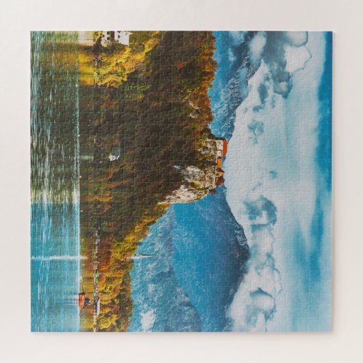 Bled Castle: Slowenischer Cliff-Blick. Puzzle (Horizontal)