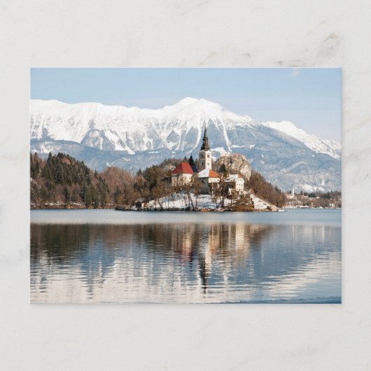 Bled im Winter, Slowenien Postkarte (Vorderseite)