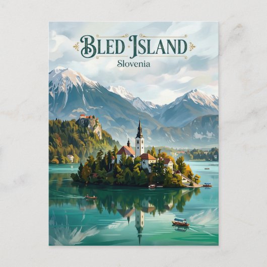 Bled Insel Slowenien Postkarte (Vorderseite)