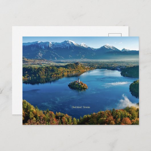 Bled Island, Slowenien, landschaftlich Postkarte (Vorne/Hinten)