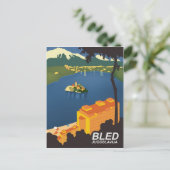 Bled, Jugoslawien, Jahrgang Postkarte (Stehend Vorderseite)
