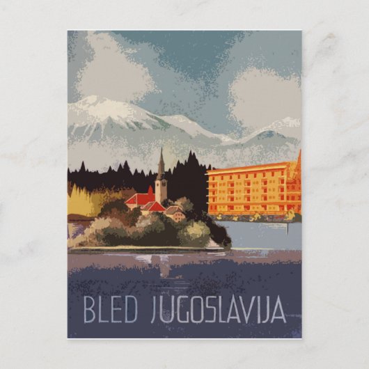 Bled, Jugoslawien, Kroatien, Vintage Postkarte (Vorderseite)