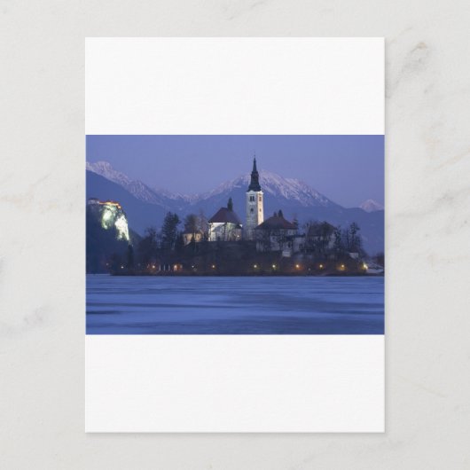 Bled Lake at Dusk Postkarte (Vorderseite)
