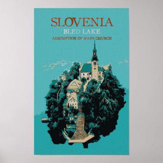 Bled Lake, Julian Alpen, Slowenien Poster (Vorne)
