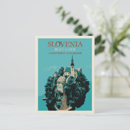 Bled Lake, Julian Alpen, Slowenien Postkarte (Stehend Vorderseite)