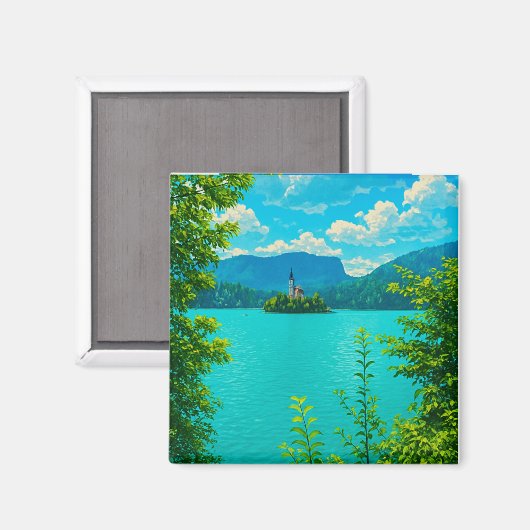 Bled Lake Magnet (Vorderseite/Rückseite)