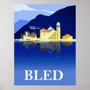 Bled Lake, Wasserreflektionen Poster