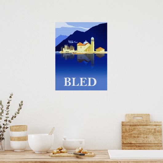 Bled Lake, Wasserreflektionen Poster (Küche)