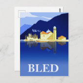 Bled Lake, Wasserreflektionen Postkarte (Vorne/Hinten)