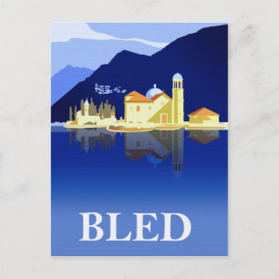 Bled Lake, Wasserreflektionen Postkarte