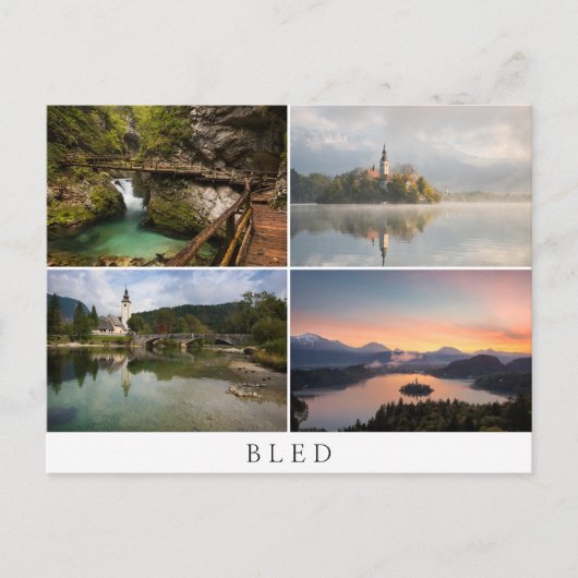 Bled Landschaften in Collage Souvenir Postkarte (Vorderseite)