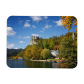 Bled See mit Bäumen in Herbstfarben in Slowenien Magnet (Horizontal)