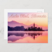 Bled-See, Slowenien Schöner Sonnenaufgang Postkarte (Vorne/Hinten)