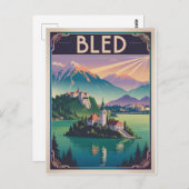Bled Slovenia vintage Postkarte (Vorne/Hinten)