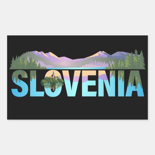 Bled Slovenien Europe Rechteckiger Aufkleber (Vorderseite)