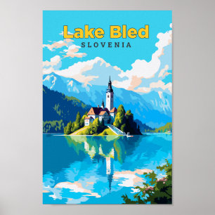 Bled Slovenien - Reise Art Vintag\ Poster
