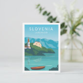 Bled Slovenien - Reise-Ort Illustration Postkarte (Stehend Vorderseite)