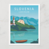 Bled Slovenien - Reise-Ort Illustration Postkarte (Vorderseite)