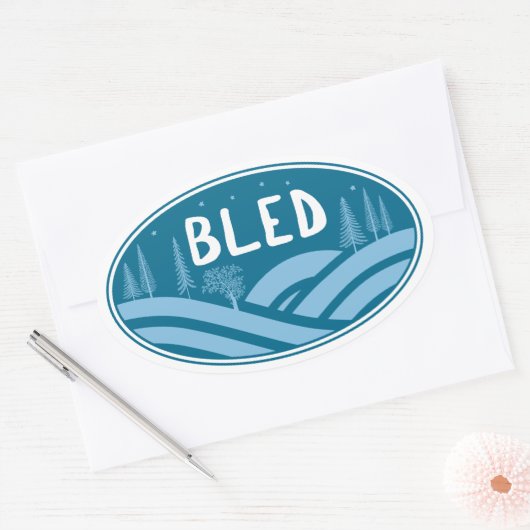 Bled Slovenija im Freien Ovaler Aufkleber (Umschlag)