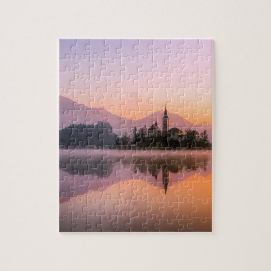 Bled Slowenien bei Sunset Puzzle (Vertikal)