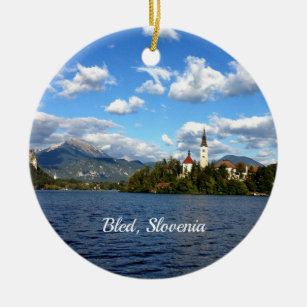 Bled, Slowenien landschaftliches Foto Keramik Ornament