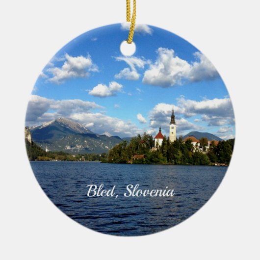 Bled, Slowenien landschaftliches Foto Keramik Ornament (Vorne)