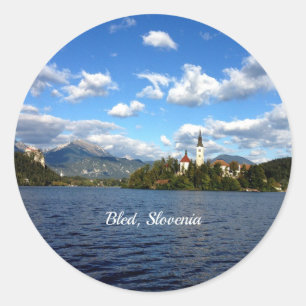Bled, Slowenien - Landschaftsbild Runder Aufkleber