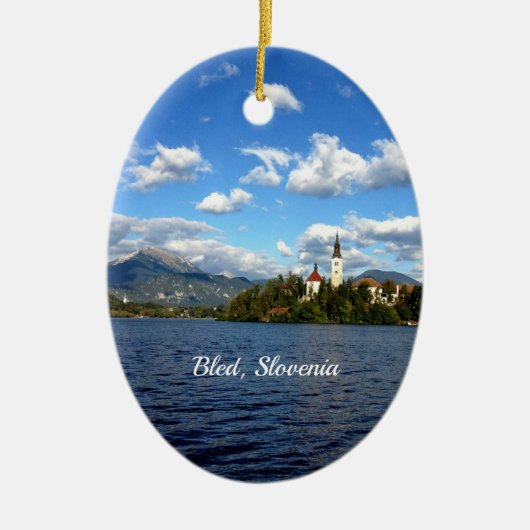 Bled, Slowenien - Landschaftsfotos, Keramik Ornament (Vorne)