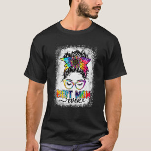 Blee Beste Mama je Messy Bun Floral für Frauen T-Shirt
