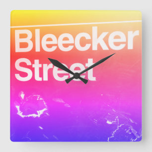 Bleecker Street, Greenwich Village, Manhattan NYC Quadratische Wanduhr