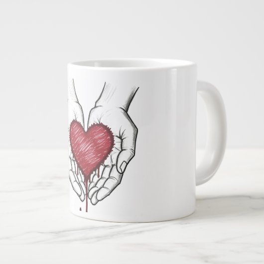 Bleeding Heart Aesthetic Mug Jumbo-Tasse (Vorderseite Rechts)