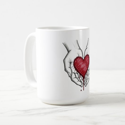 Bleeding Heart Aesthetic Mug Kaffeetasse (Vorderseite Links)