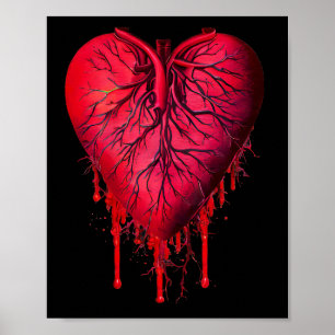 Bleeding Heart Love Heart break surreal Art Poster