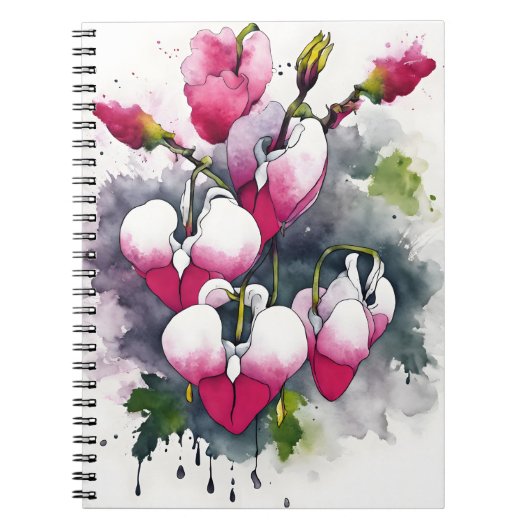 Bleeding Heart - Watercolor flowers Notizblock (Vorderseite)
