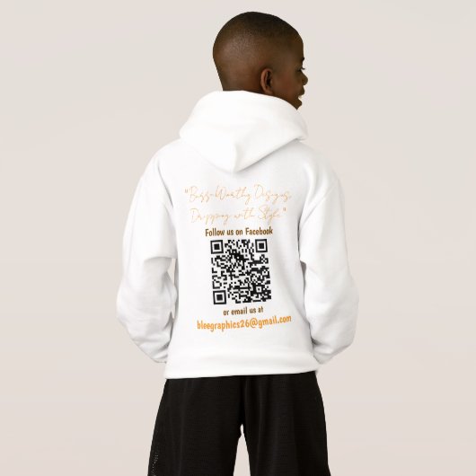 BLEEGRAPHICS Logo Kinder Pullover Kapuzenpullover (Schwarz voll)