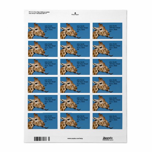 Bleeh Labels Adressaufkleber (Vorne)