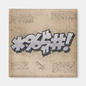 BLEEP! Vintages Comic Buch Steampunk Pop Kunst Magnet (Vorne)