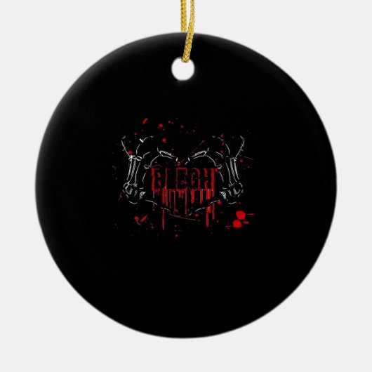 Blegh Breakdown, Skeleton Heart Hands, Emo Band, S Keramik Ornament (Vorne)