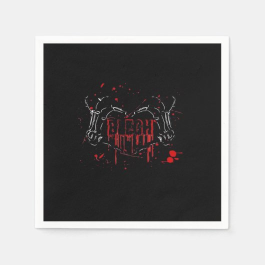 Blegh Breakdown, Skeleton Heart Hands, Emo Band, S Serviette (Vorderseite)