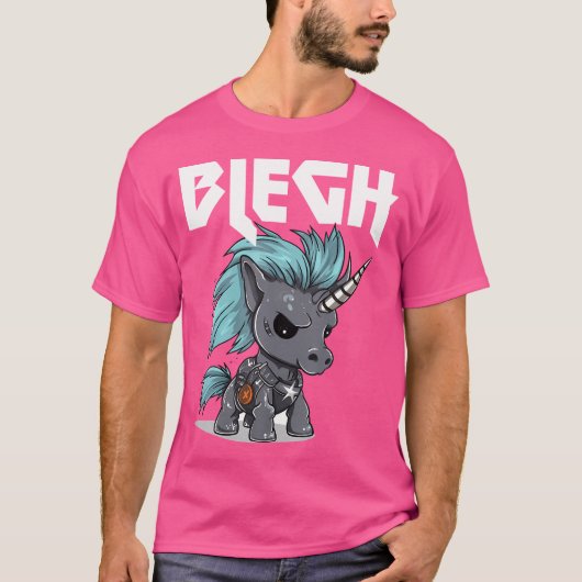 Blegh Heavy Metal Metalcore Unicorn T-Shirt (Vorderseite)