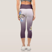 Blei mit Liebe abstrakte Färbung bei lila Farbüber Capri Leggings (Rückseite)