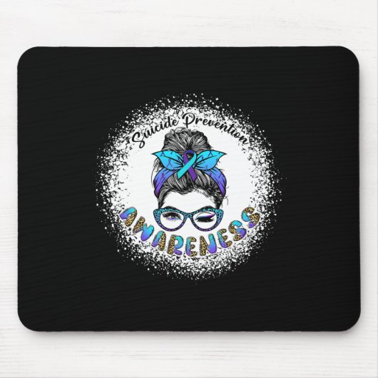 Blei Suizid Prävention Bewusstsein Messy Bun Gi Mousepad (Vorne)
