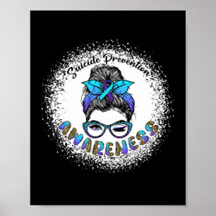 Blei Suizid Prävention Bewusstsein Messy Bun Gi Poster