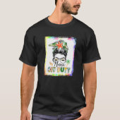 Bleiached Nurse Off Duty Messy Bun Nurse Summer Va T-Shirt (Vorderseite)