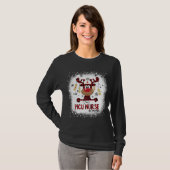 Bleiached PICU Nurse Reindeer Christmas Pajama Xma T-Shirt (Vorne ganz)