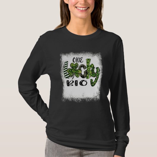 Bleiached St Patricks Day Leopard One Lucky Bio T-Shirt (Vorderseite)