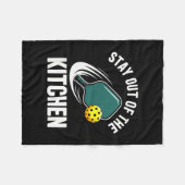 Bleib aus der Küche lustiger Pickleball-Spieler Fleecedecke (Vorderseite (Horizontal))