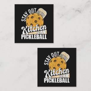 Bleib aus der Küche Spiel Pickleball Quadratische Visitenkarte